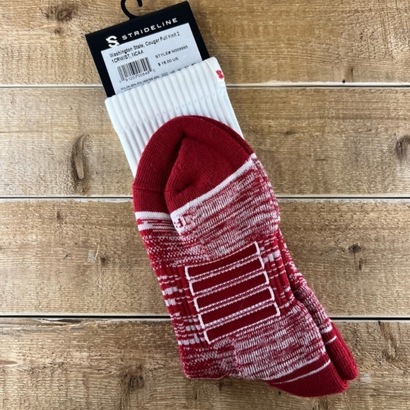 NWT Unisex Washington State University Cougars Strideline Crew Socks - Picture 6 of 6